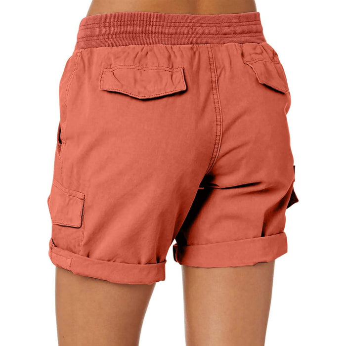 Adjustable Cargo Shorts With Pockets For Outdoor And Casual Wear