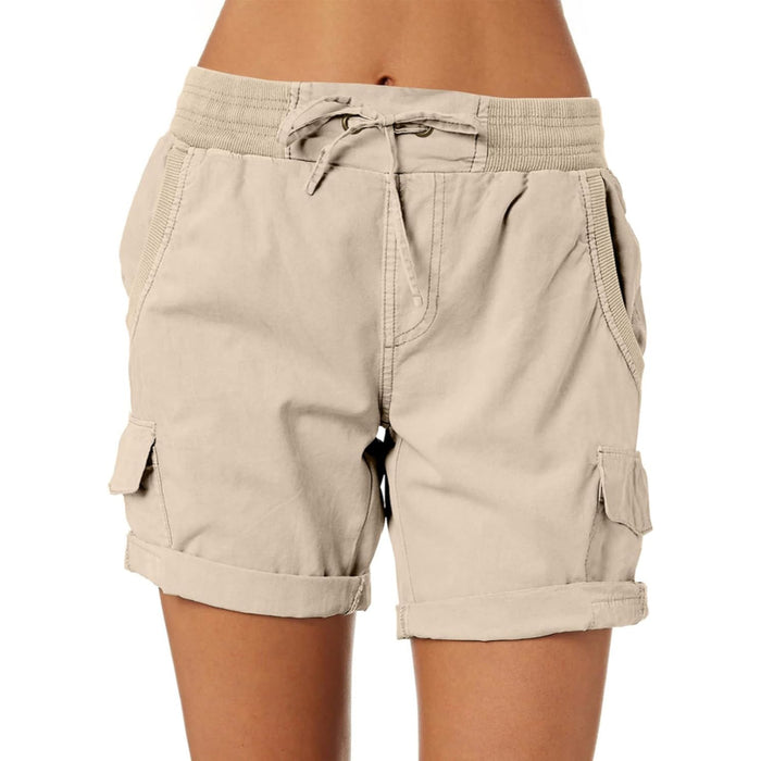 Adjustable Cargo Shorts With Pockets For Outdoor And Casual Wear