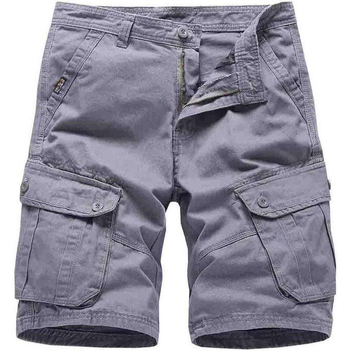 Cargo Shorts With Multi Pockets And Button Closure