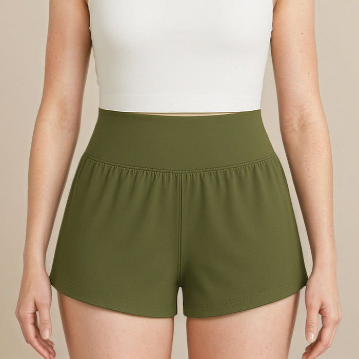 Ultra High Rise Yoga Shorts With Back Pocket