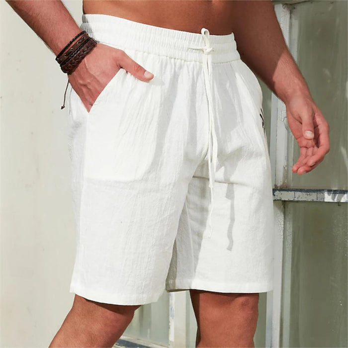 Coconut Tree Graphic Shorts – Beachwear With Drawstring