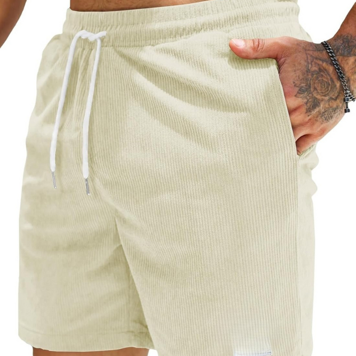 Corduroy Shorts With Drawstring Closure