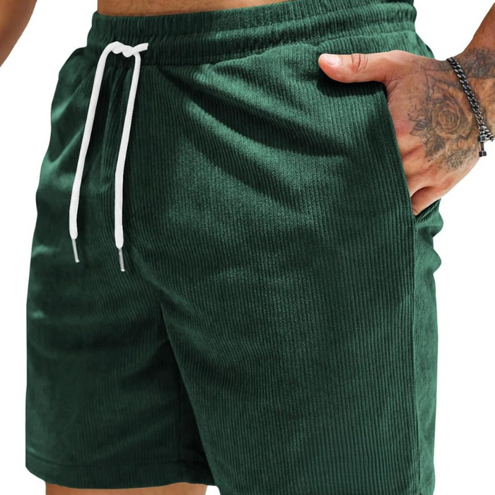 Corduroy Shorts With Drawstring Closure