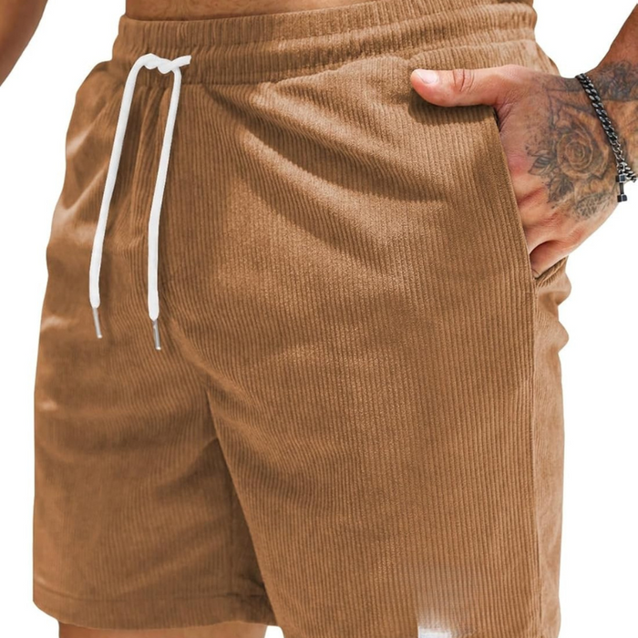 Corduroy Shorts With Drawstring Closure