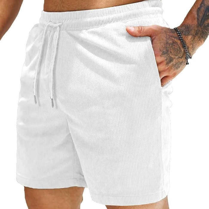 Corduroy Shorts With Drawstring Closure