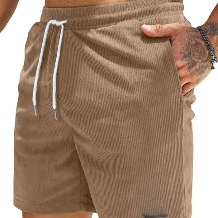 Corduroy Shorts With Drawstring Closure