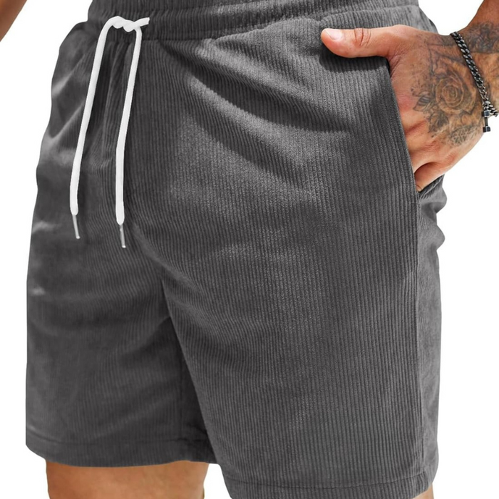 Corduroy Shorts With Drawstring Closure