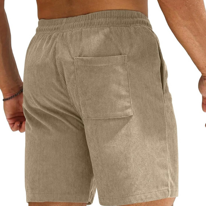 Corduroy Shorts With Drawstring Closure