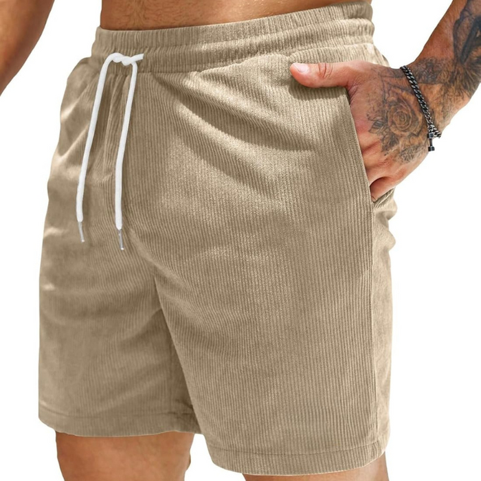 Corduroy Shorts With Drawstring Closure