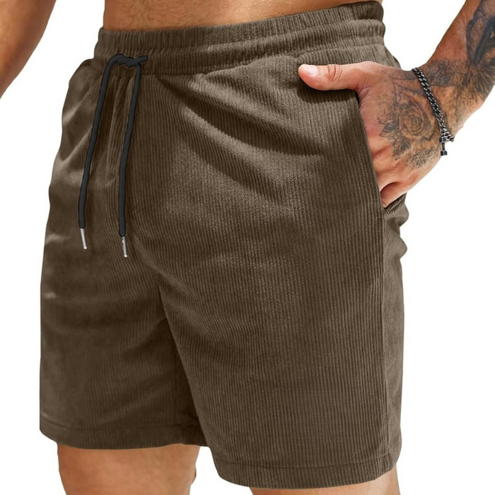 Corduroy Shorts With Drawstring Closure