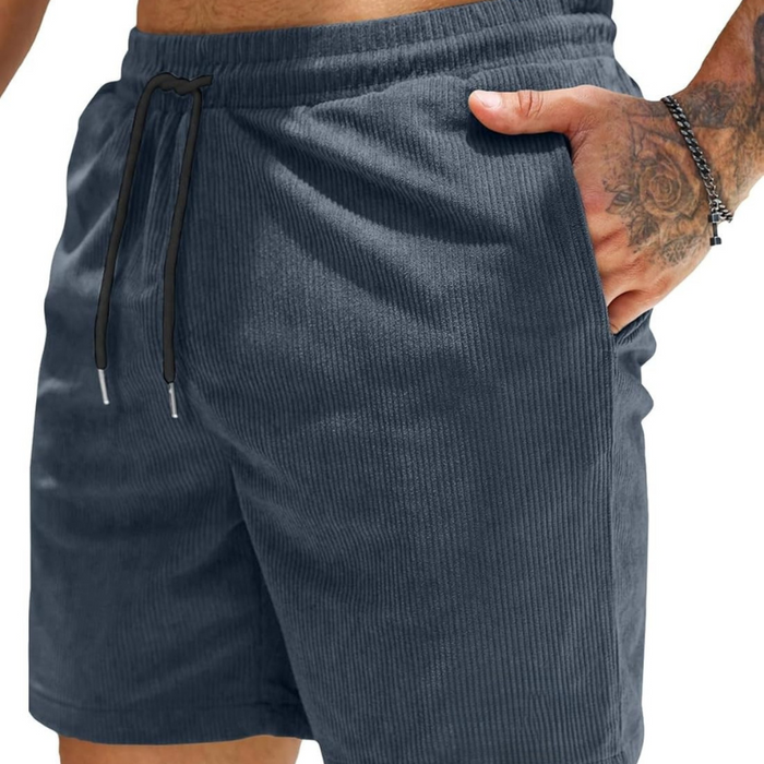 Corduroy Shorts With Drawstring Closure