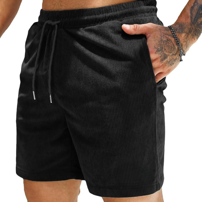 Corduroy Shorts With Drawstring Closure