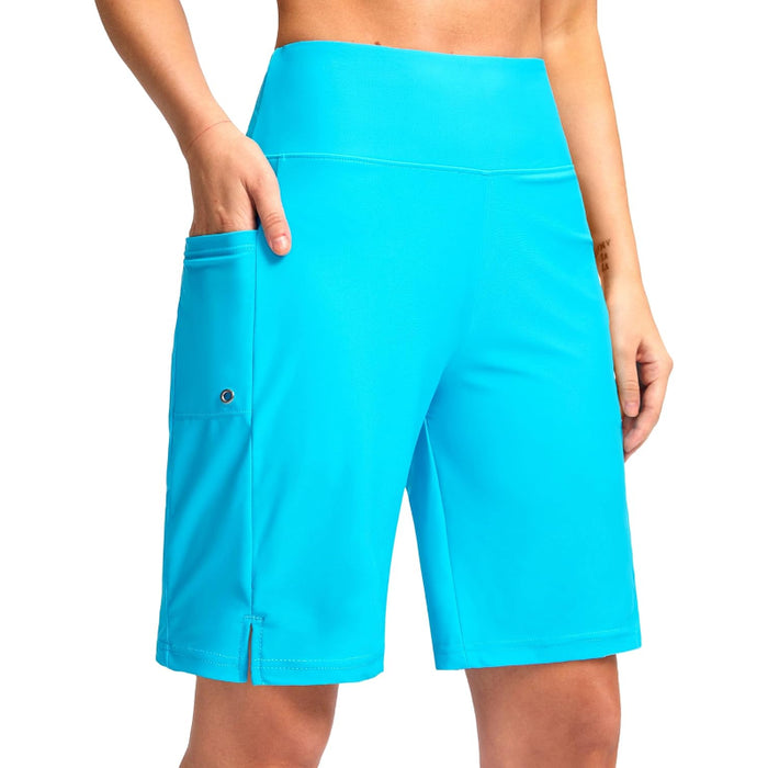 Women Athletic Shorts With Pockets & Built In Liner