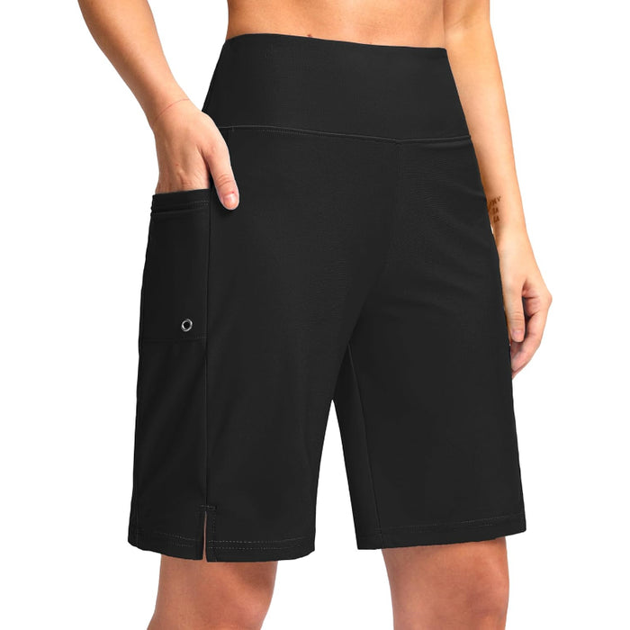 Women Athletic Shorts With Pockets & Built In Liner