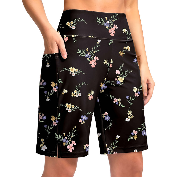 Floral Print Shorts With Pockets And Liner