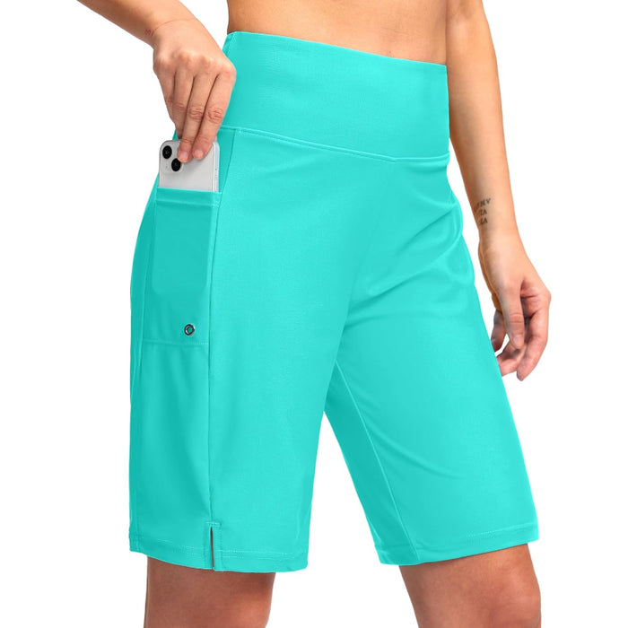 Women Athletic Shorts With Pockets & Built In Liner