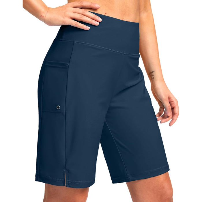 Women Athletic Shorts With Pockets & Built In Liner