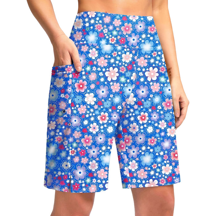 Floral Print Shorts With Pockets And Liner