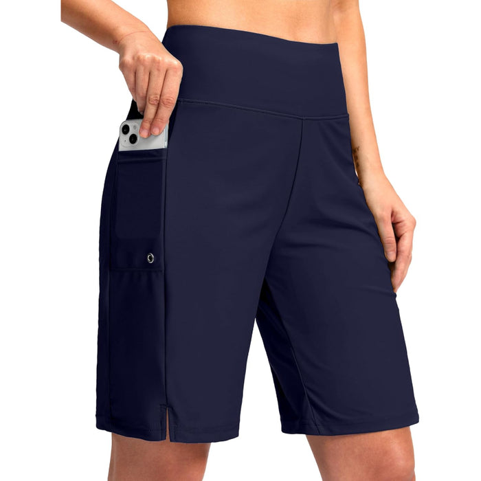 Women Athletic Shorts With Pockets & Built In Liner