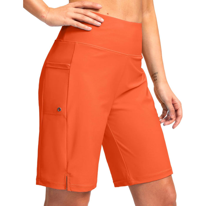 Women Athletic Shorts With Pockets & Built In Liner