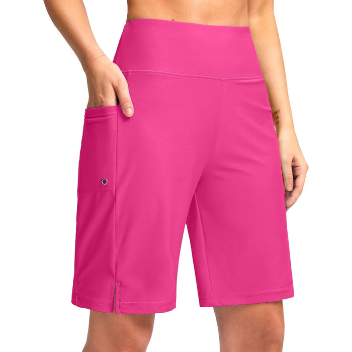 Women Athletic Shorts With Pockets & Built In Liner