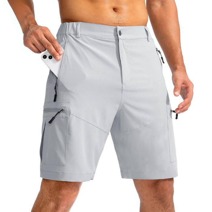 Hiking Cargo Shorts With 5 Zipper Pockets