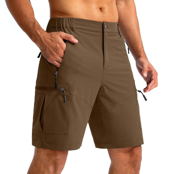 Hiking Cargo Shorts With 5 Zipper Pockets