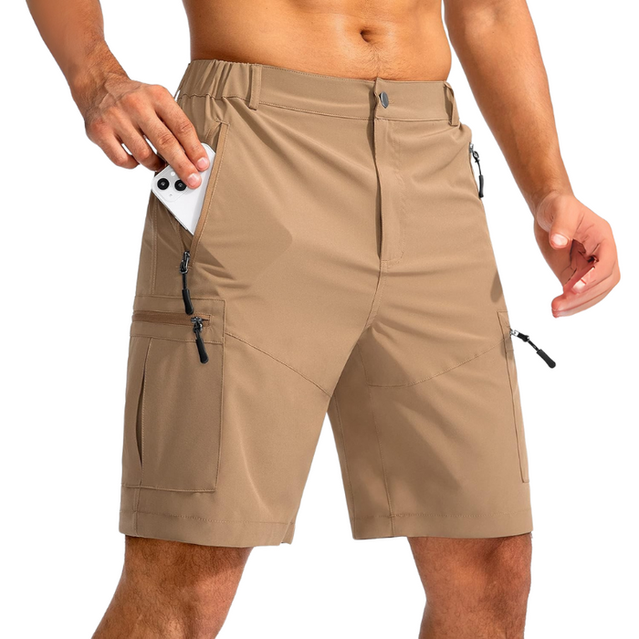 Hiking Cargo Shorts With 5 Zipper Pockets