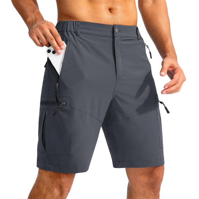 Hiking Cargo Shorts With 5 Zipper Pockets