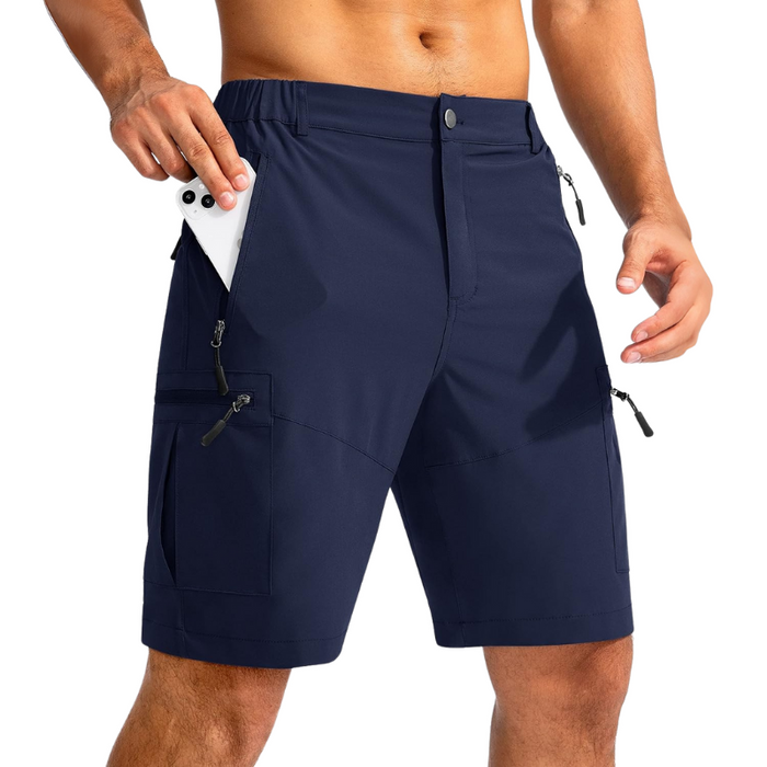 Hiking Cargo Shorts With 5 Zipper Pockets