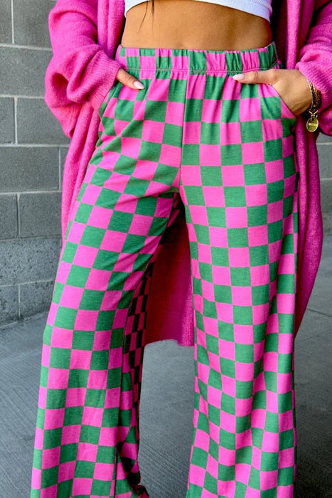 Checkered Patterned Wide Fit Trousers