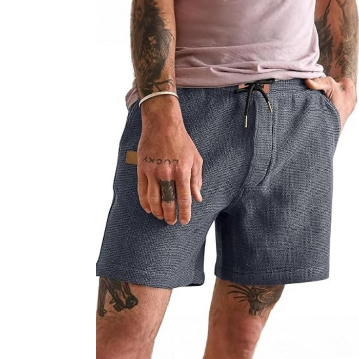 Lightweight Waffle Shorts With Drawstring And Pockets