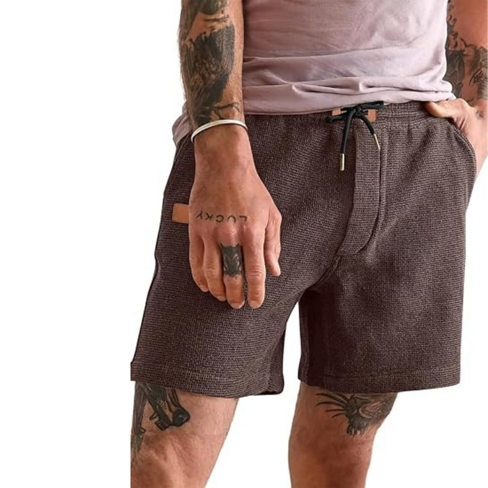 Lightweight Waffle Shorts With Drawstring And Pockets