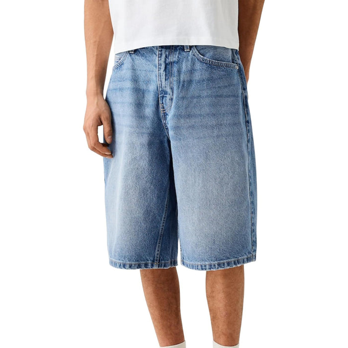 Loose Denim Shorts With Wide Design And Pockets