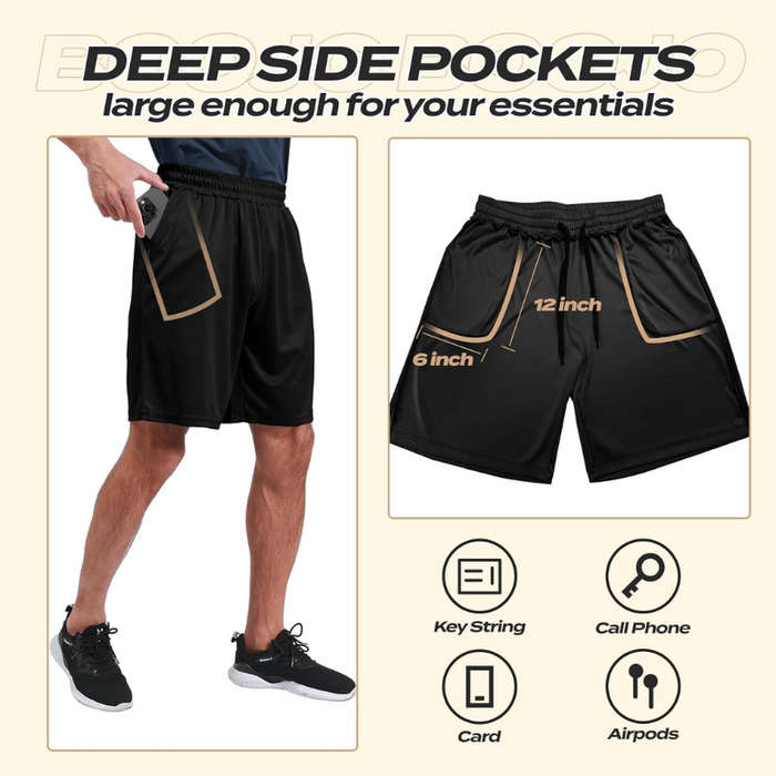 Pack Of 3 Quick Dry Designed Basketball Shorts For Running