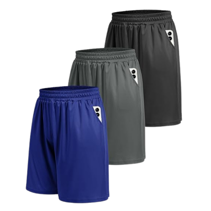 Pack Of 3 Quick Dry Designed Basketball Shorts For Running