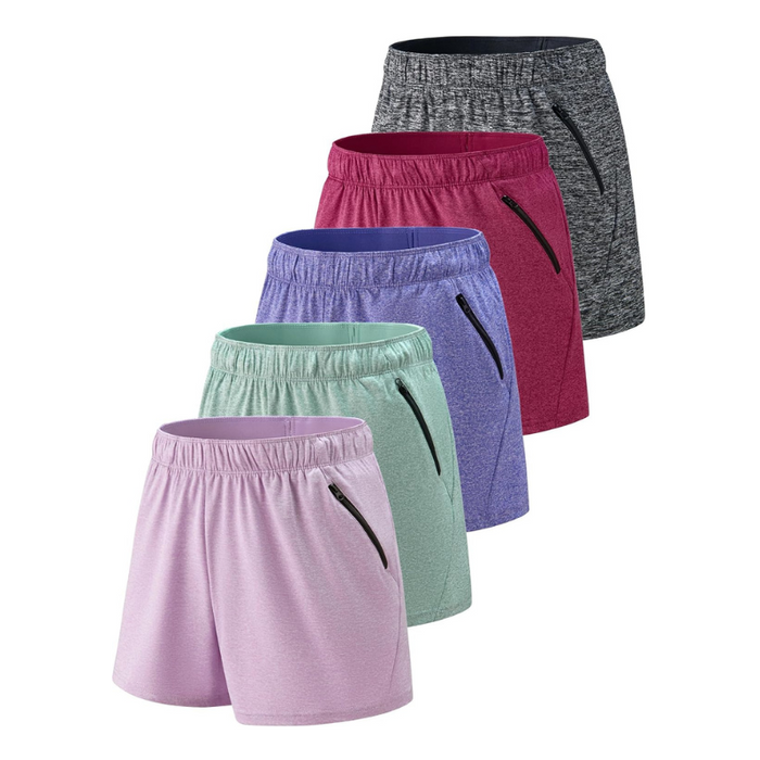 Pack Of 5 Workout Gym Shorts With Pockets For Active Wear