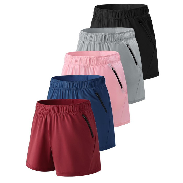 Pack Of 5 Workout Gym Shorts With Pockets For Active Wear