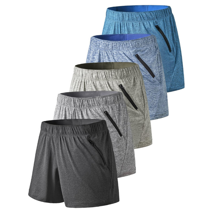 Pack Of 5 Workout Gym Shorts With Pockets For Active Wear