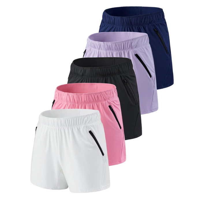 Pack Of 5 Workout Gym Shorts With Pockets For Active Wear