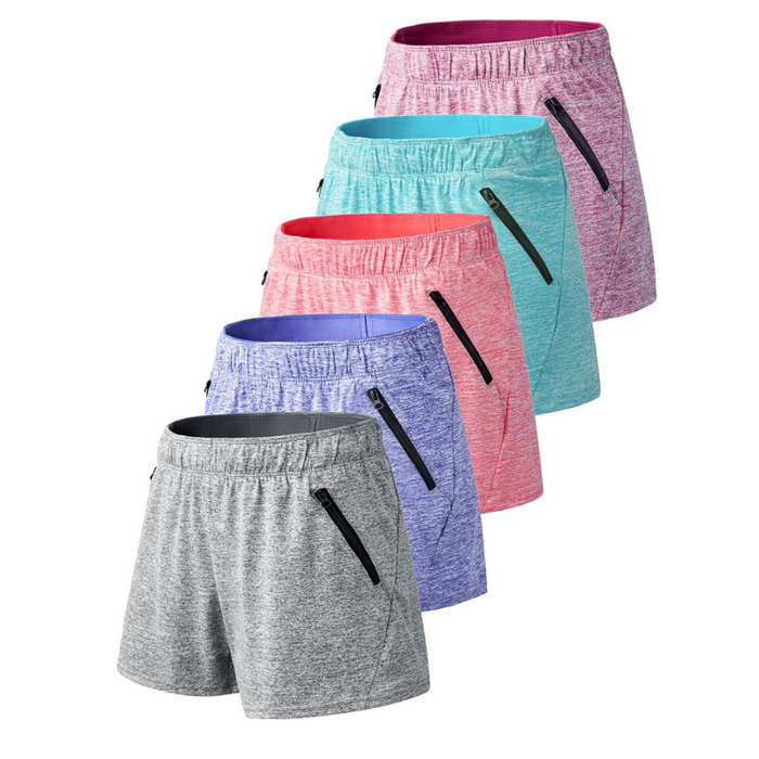 Pack Of 5 Workout Gym Shorts With Pockets For Active Wear