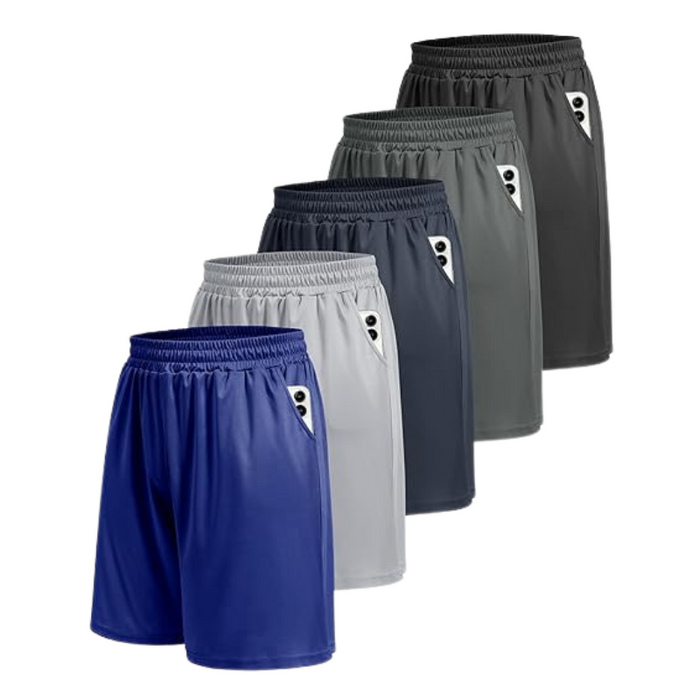 Pack Of 5 Quick Dry Styled Basketball Shorts For Everyday