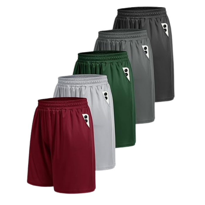 Pack Of 5 Quick Dry Styled Basketball Shorts For Everyday