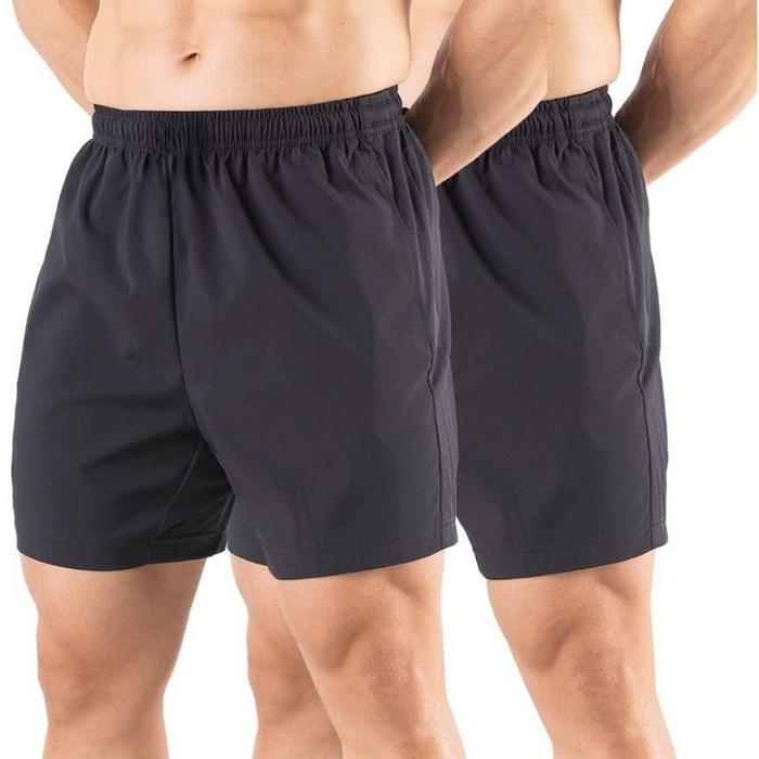 Pack Of Two Quick Dry Design Athletic Workout Gym Shorts