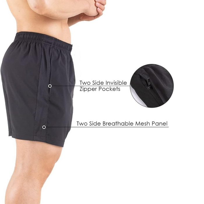 Pack Of Two Quick Dry Design Athletic Workout Gym Shorts