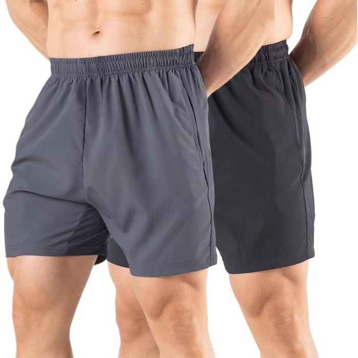 Pack Of Two Quick Dry Design Athletic Workout Gym Shorts