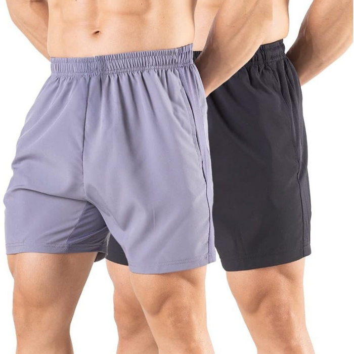 Pack Of Two Quick Dry Design Athletic Workout Gym Shorts