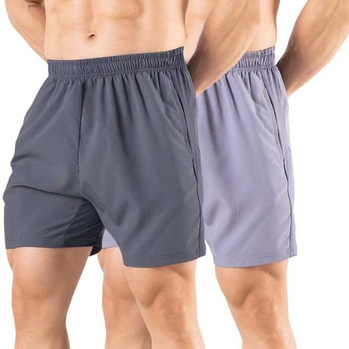 Pack Of Two Quick Dry Design Athletic Workout Gym Shorts