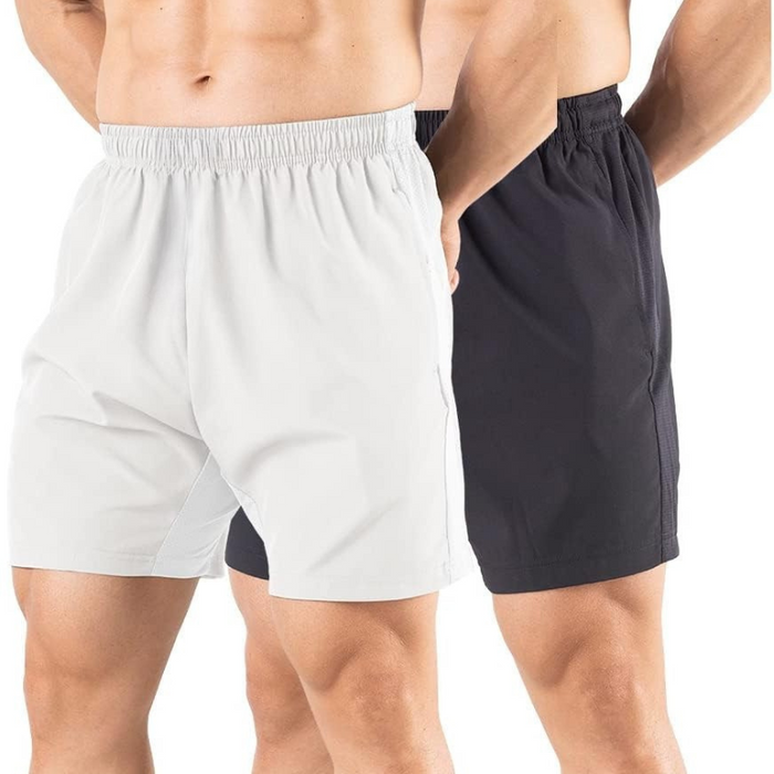 Pack Of Two Quick Dry Design Athletic Workout Gym Shorts