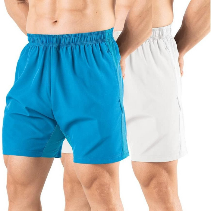 Pack Of Two Quick Dry Design Athletic Workout Gym Shorts